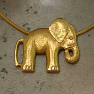 Schmuck Anhänger Elefant in Gelbgold 750