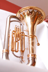 Tuba aus Gold mit Brillanten